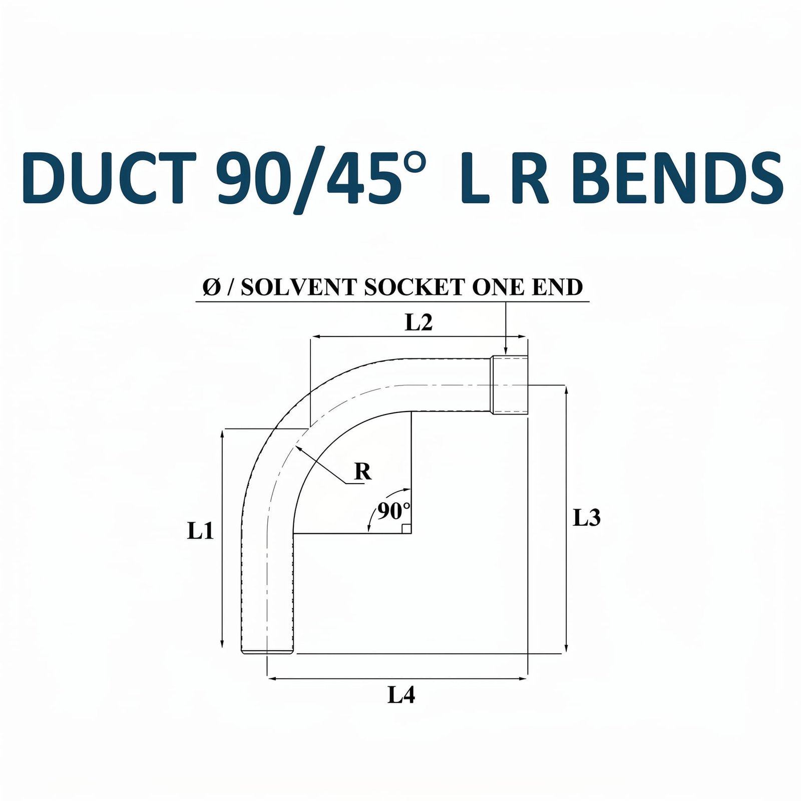 DUCT 90/45° LR BENDS